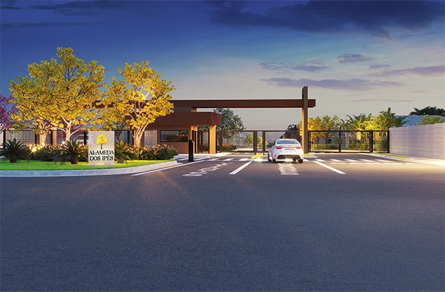 Fachada do Condomínio Noturno